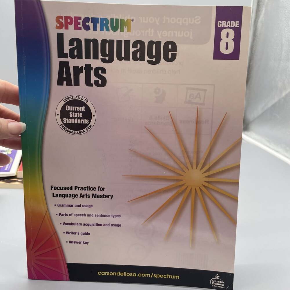 Spectrum 8th Grade Language Arts Workbook, Middle Grade Books Covering Engli...